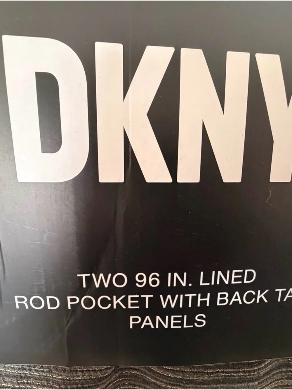 Set of Four DKNY Blackout Lined Curtain Panels- Striped Gray/Black